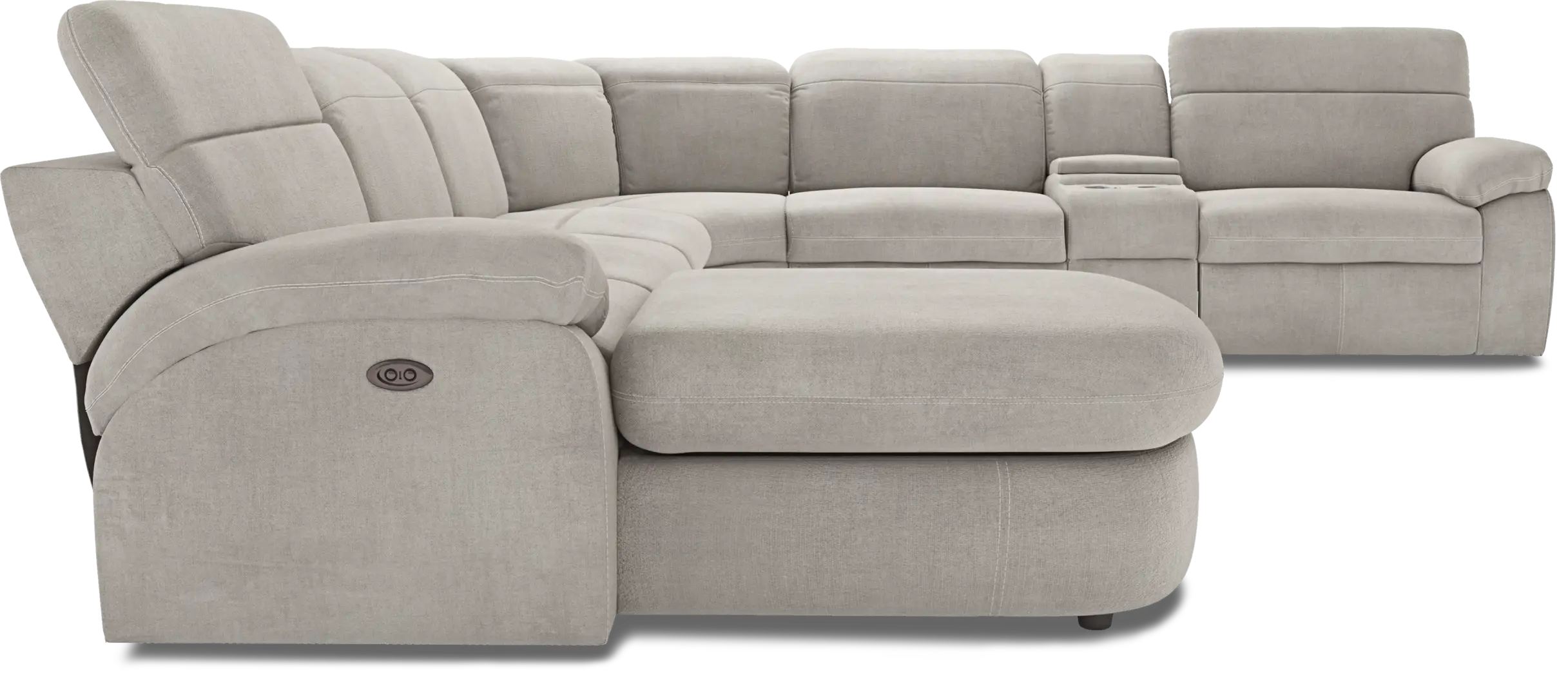 Crescent Place Gray 6 Pc Power Reclining Sleeper Sectional - Image 5