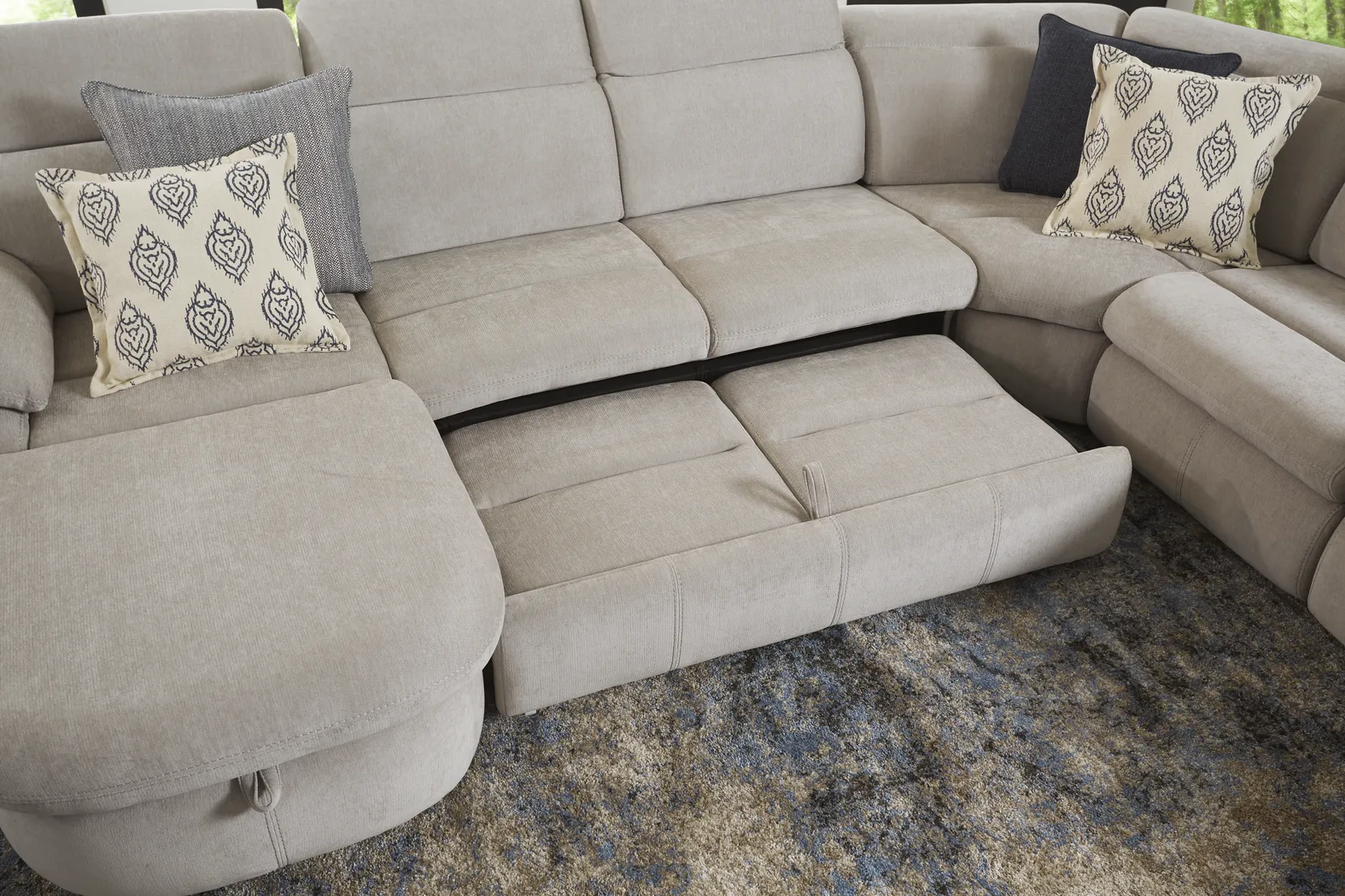 Crescent Place Gray 6 Pc Power Reclining Sleeper Sectional - Image 10
