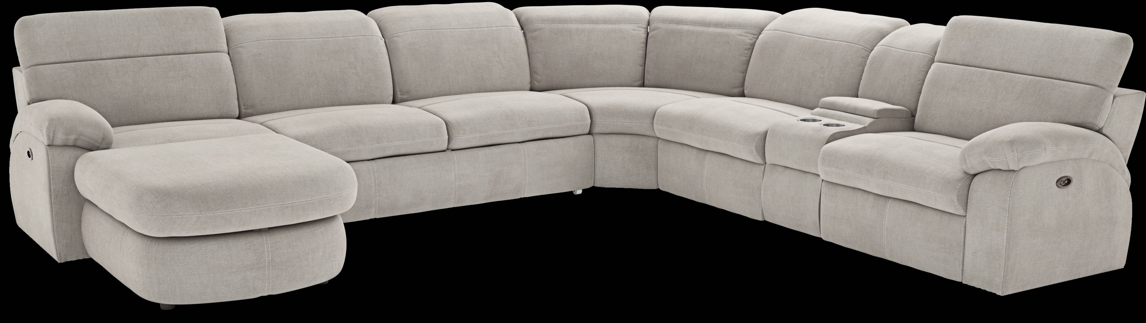 Crescent Place Gray 6 Pc Power Reclining Sleeper Sectional - Thumbnail - Image 1