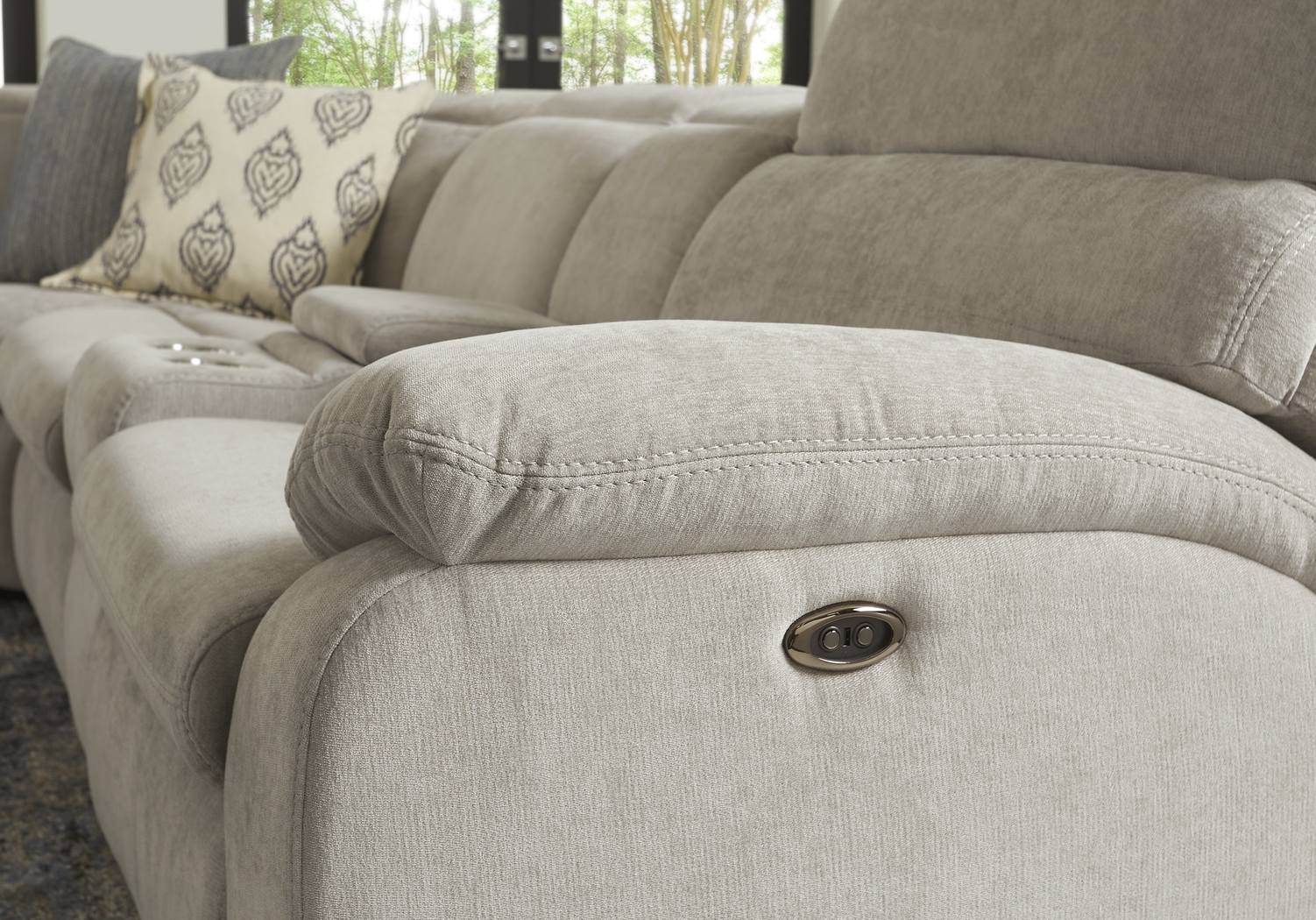 Crescent Place Gray 6 Pc Power Reclining Sleeper Sectional - Thumbnail - Image 4