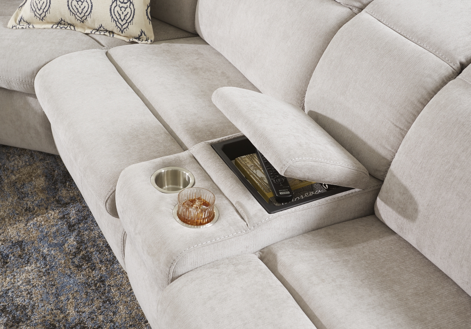 Crescent Place Gray 9 Pc Power Reclining Sleeper Sectional Living Room - Thumbnail - Image 7