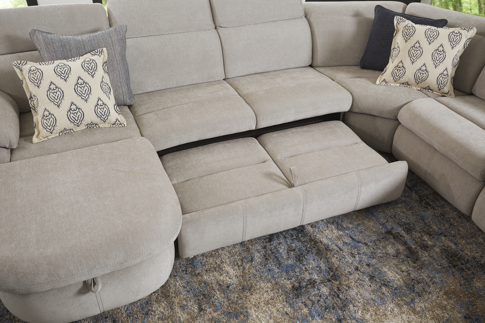 Crescent Place Gray 9 Pc Power Reclining Sleeper Sectional Living Room - Thumbnail - Image 8