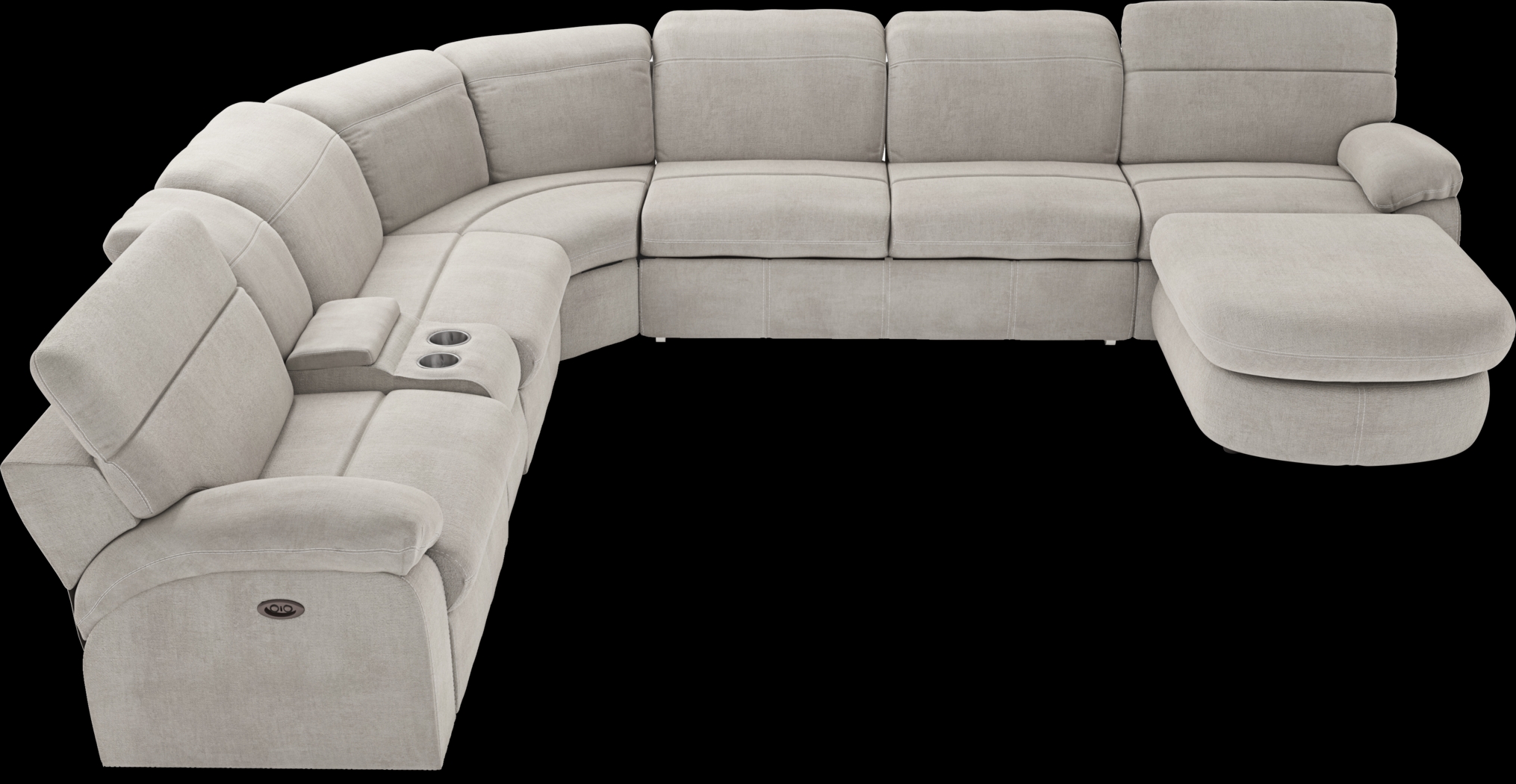 Crescent Place Gray 6 Pc Power Reclining Sleeper Sectional - Thumbnail - Image 4