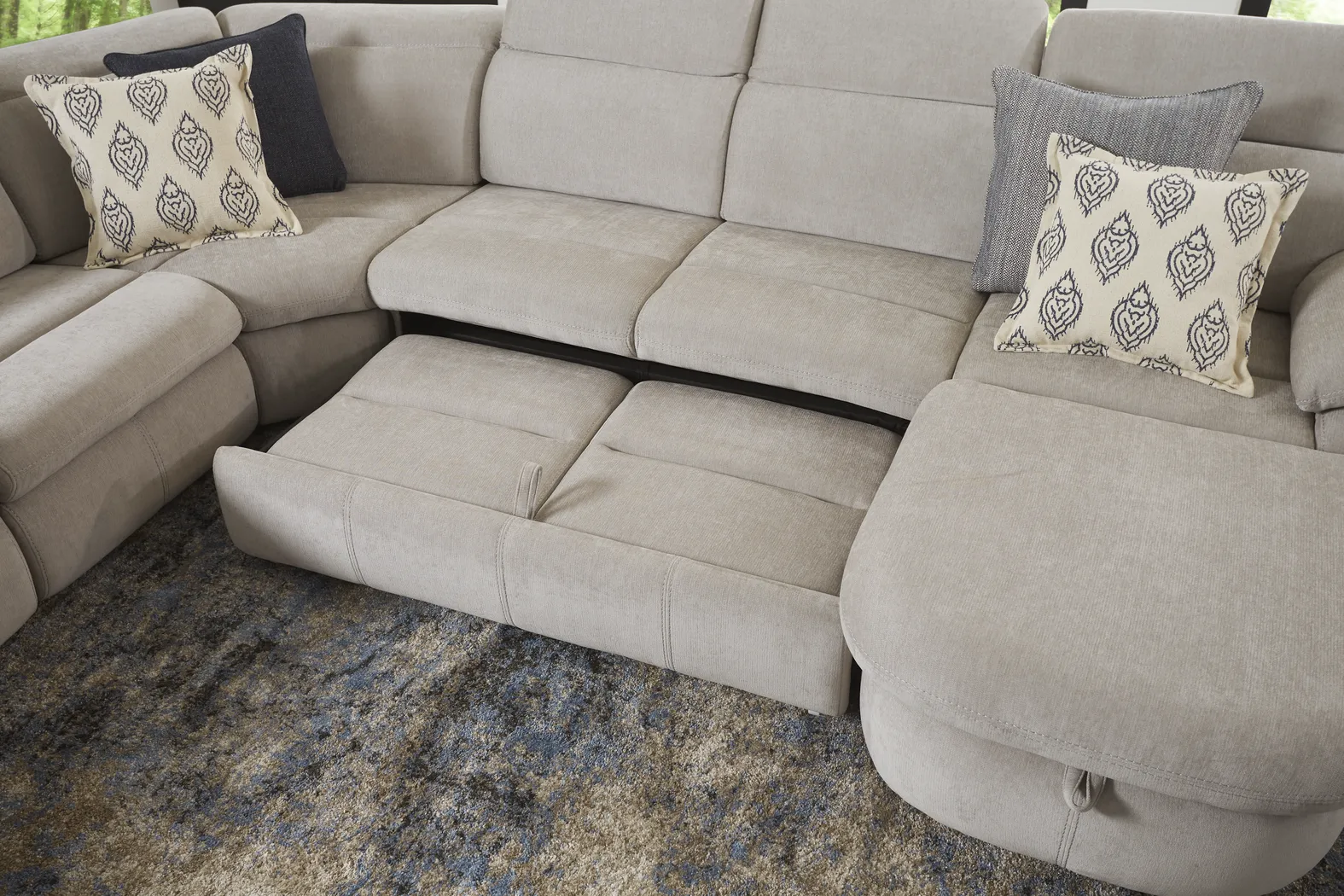 Crescent Place Gray 9 Pc Power Reclining Sleeper Sectional Living Room - Thumbnail - Image 10