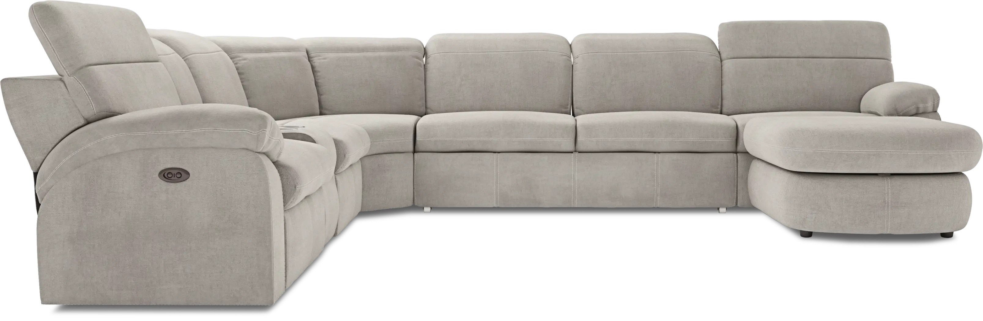 Crescent Place Gray 6 Pc Power Reclining Sleeper Sectional - Thumbnail - Image 3