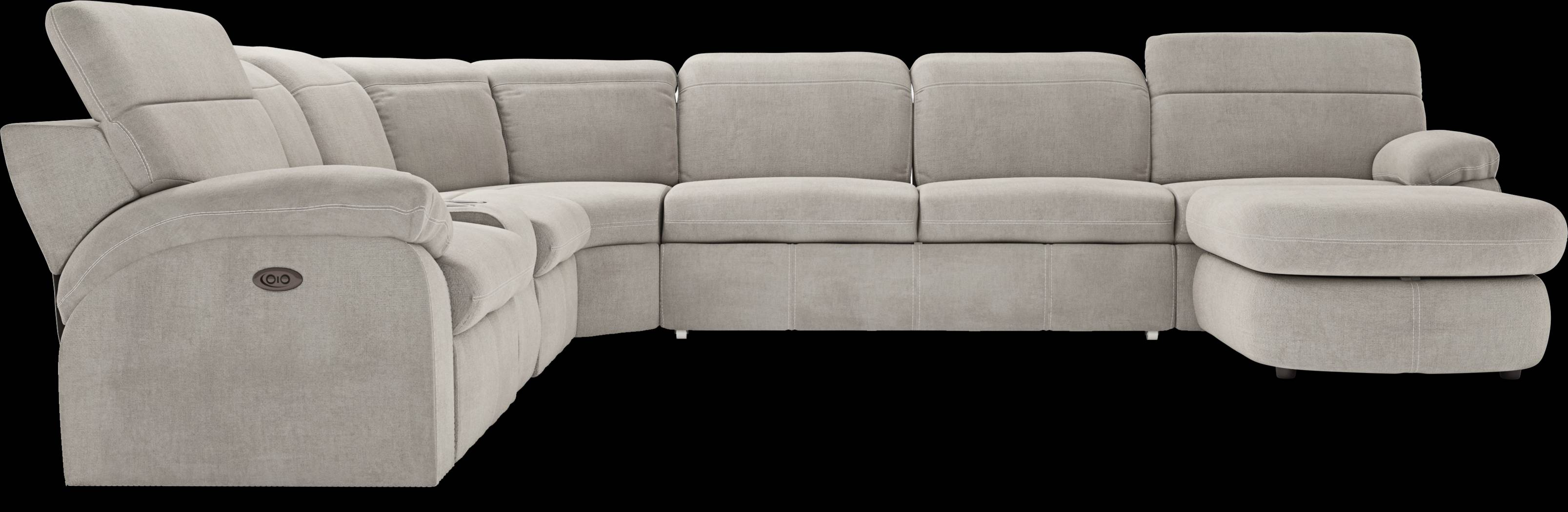 Crescent Place Gray 6 Pc Power Reclining Sleeper Sectional - Thumbnail - Image 3