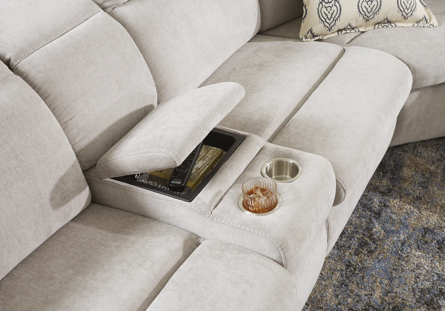 Crescent Place Gray 9 Pc Power Reclining Sleeper Sectional Living Room - Thumbnail - Image 7