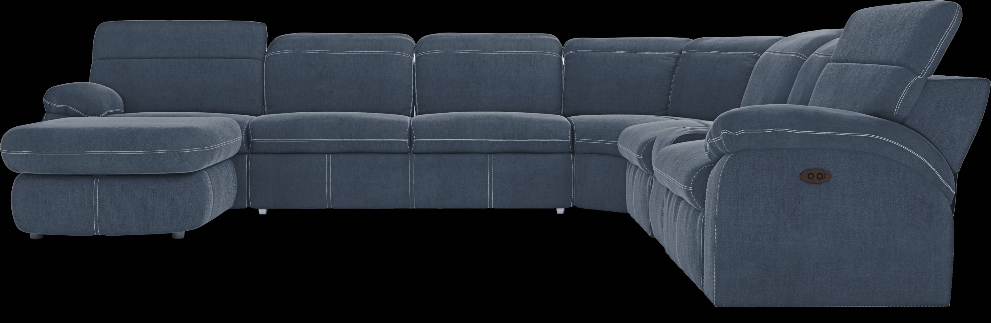 Crescent Place Navy 9 Pc Power Reclining Sleeper Sectional Living Room - Thumbnail - Image 5