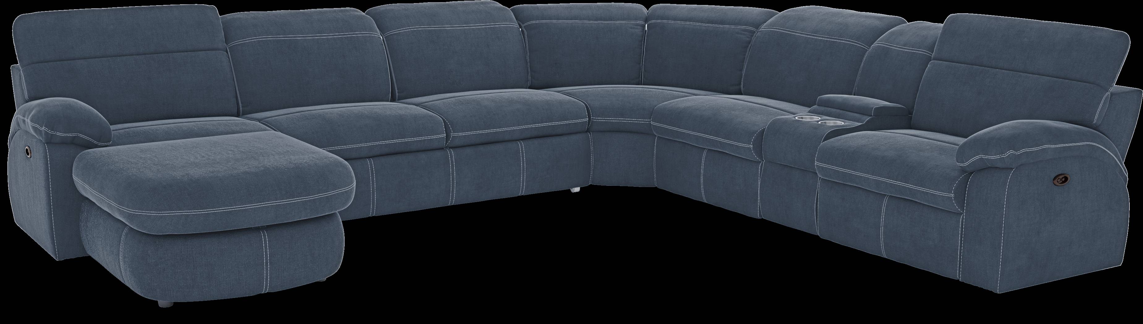 Crescent Place Navy 9 Pc Power Reclining Sleeper Sectional Living Room - Thumbnail - Image 4
