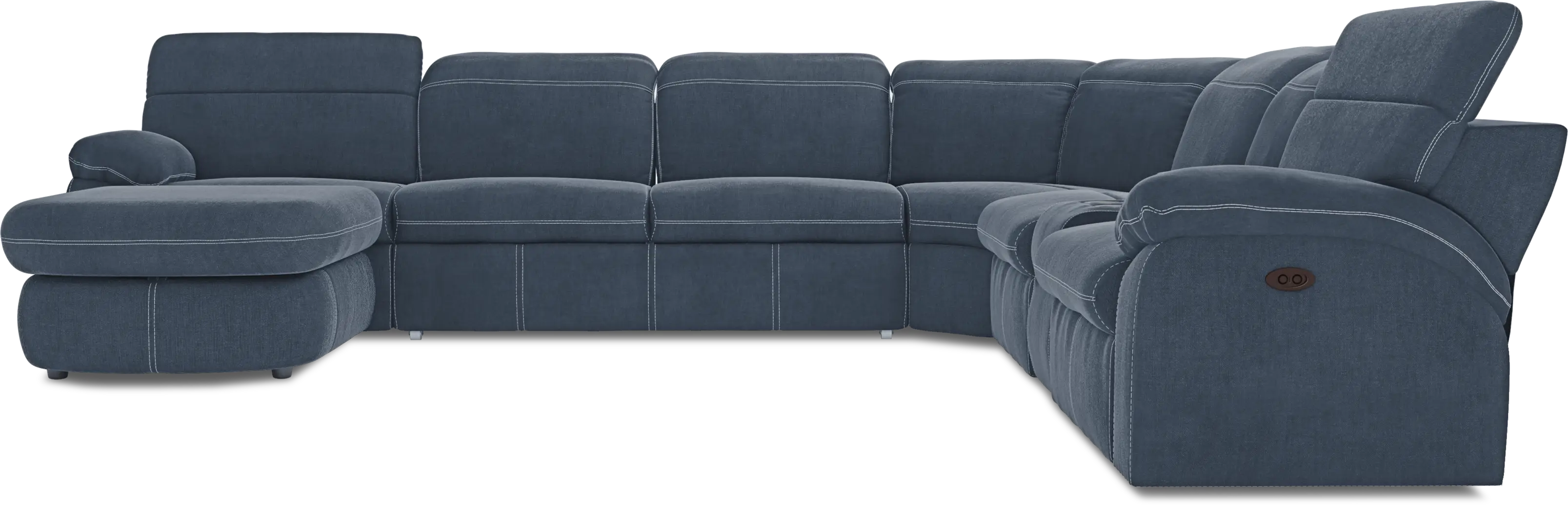 Crescent Place Navy 6 Pc Power Reclining Sleeper Sectional - Thumbnail - Image 3