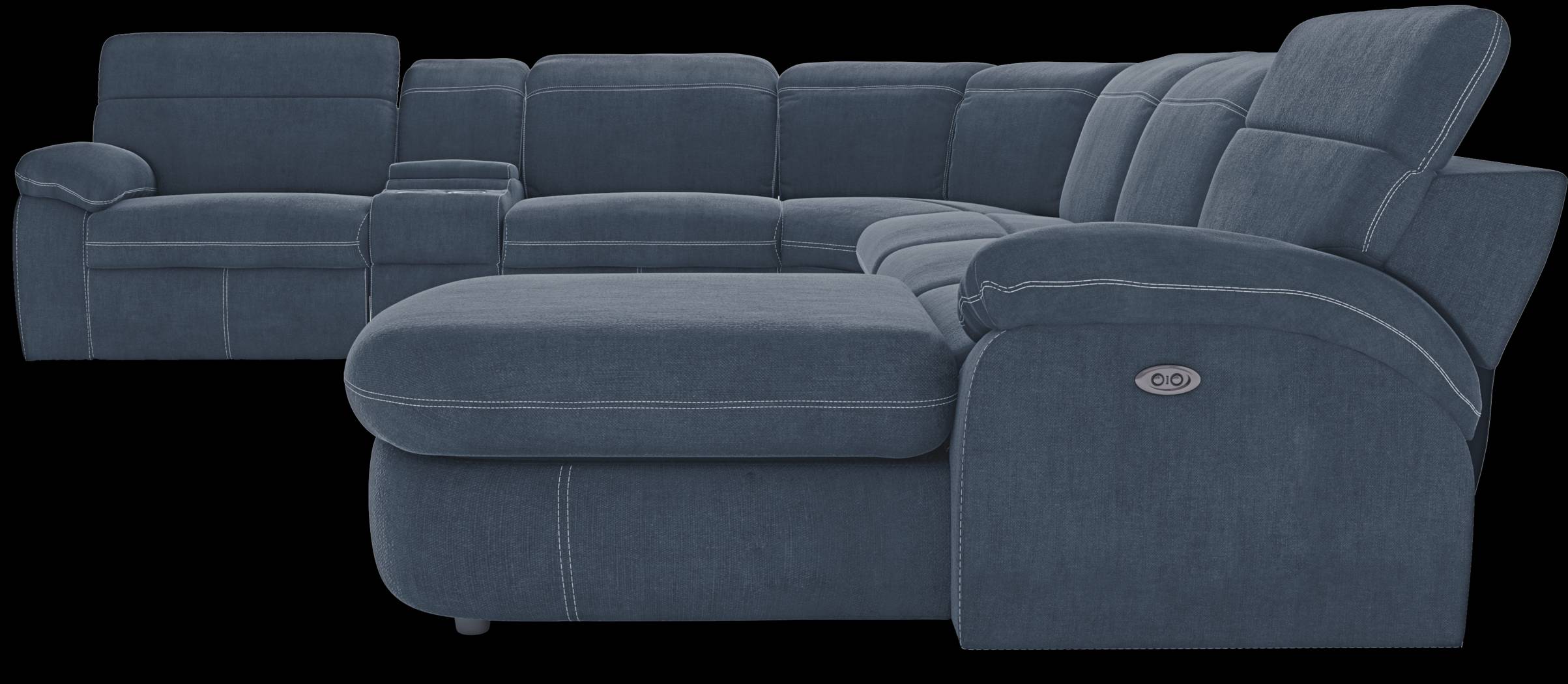 Crescent Place Navy 9 Pc Power Reclining Sleeper Sectional Living Room - Thumbnail - Image 13