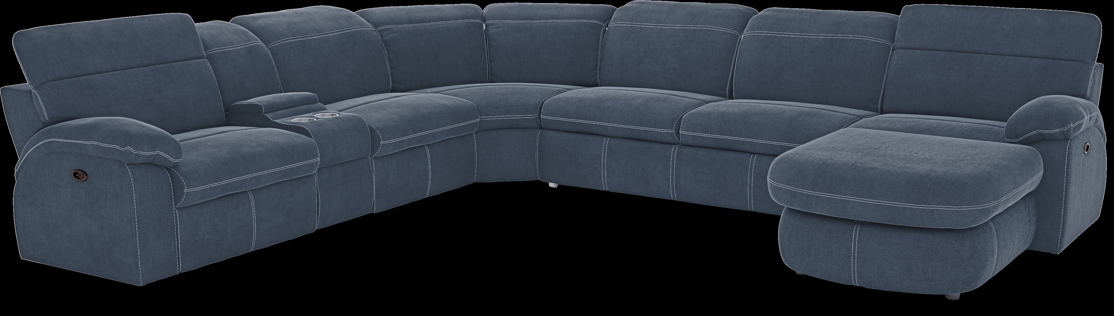 Crescent Place Navy 9 Pc Power Reclining Sleeper Sectional Living Room - Thumbnail - Image 10