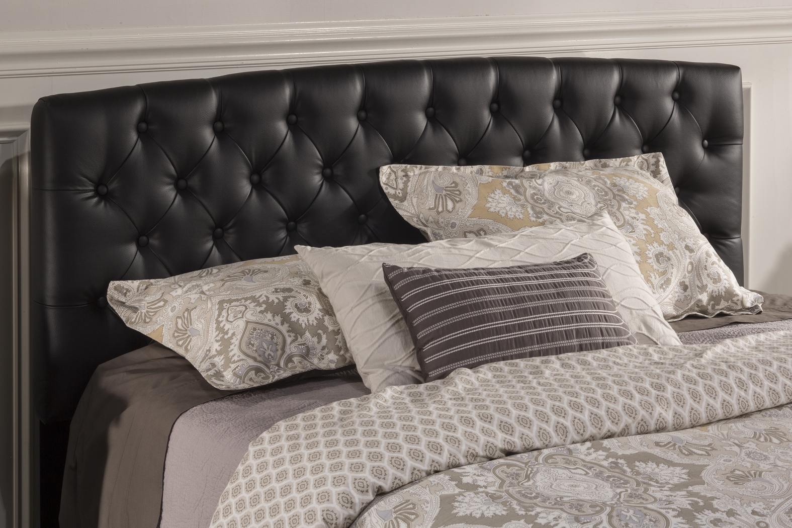 Cresta Black Queen Upholstered Headboard - Thumbnail - Image 2