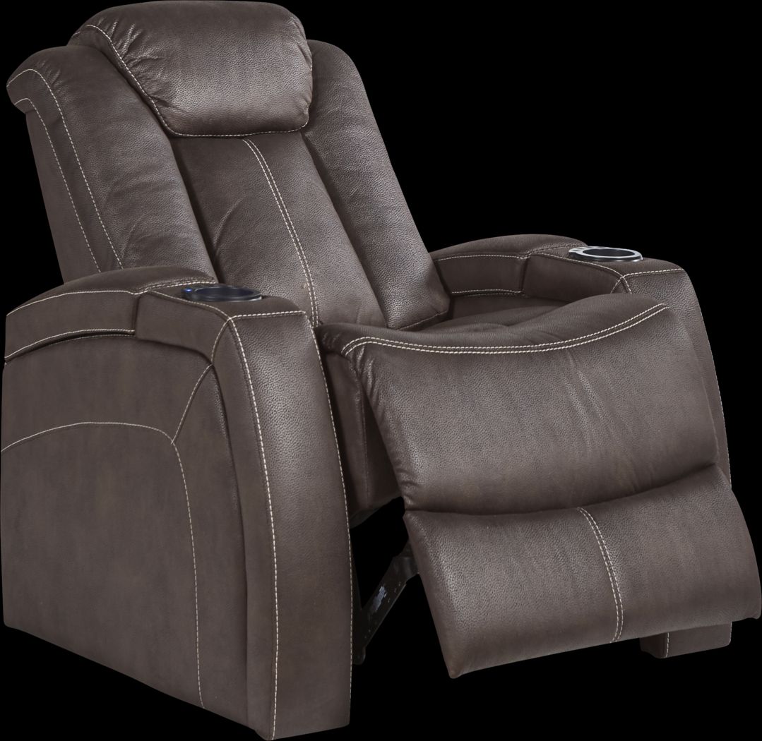 Crestline Brown Dual Power Recliner - Thumbnail - Image 2