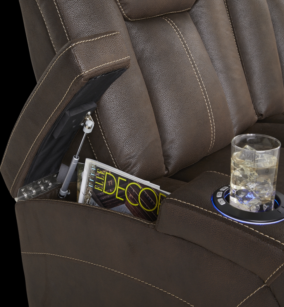 Crestline Brown Dual Power Recliner - Thumbnail - Image 4