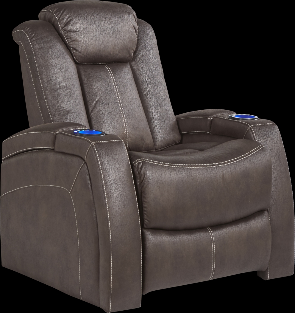 Crestline Brown Dual Power Recliner - Thumbnail - Image 1
