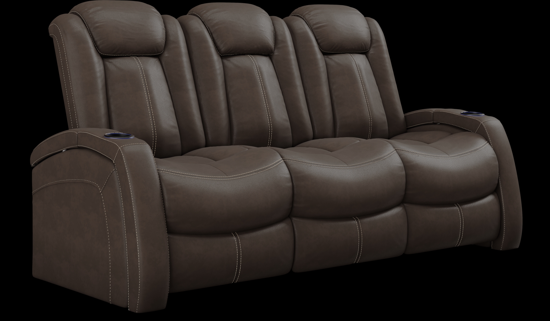 Crestline Brown Dual Power Reclining Sofa - Thumbnail - Image 3