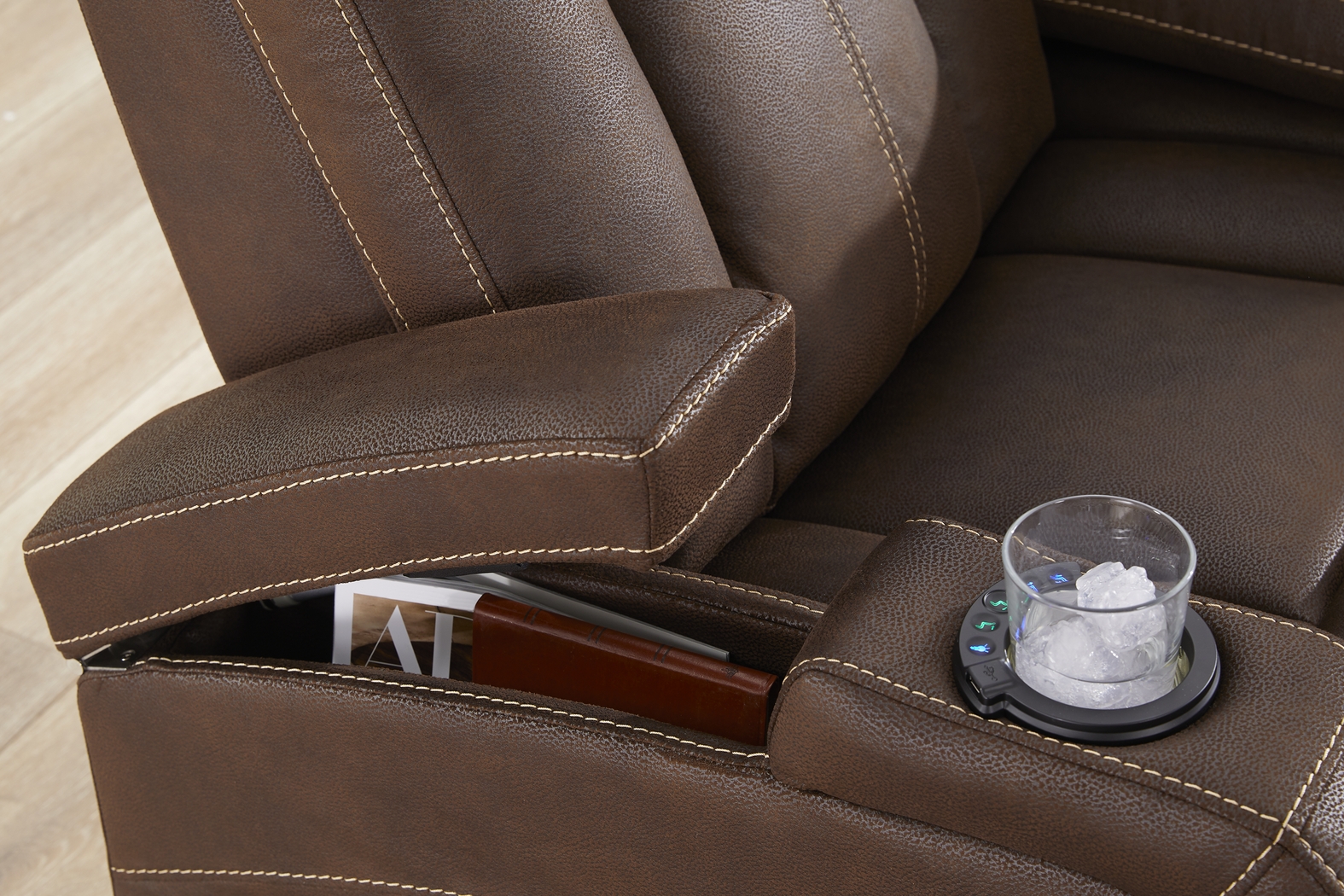 Crestline Brown 2 Pc Living Room with Dual Power Reclining Sofa - Thumbnail - Image 11