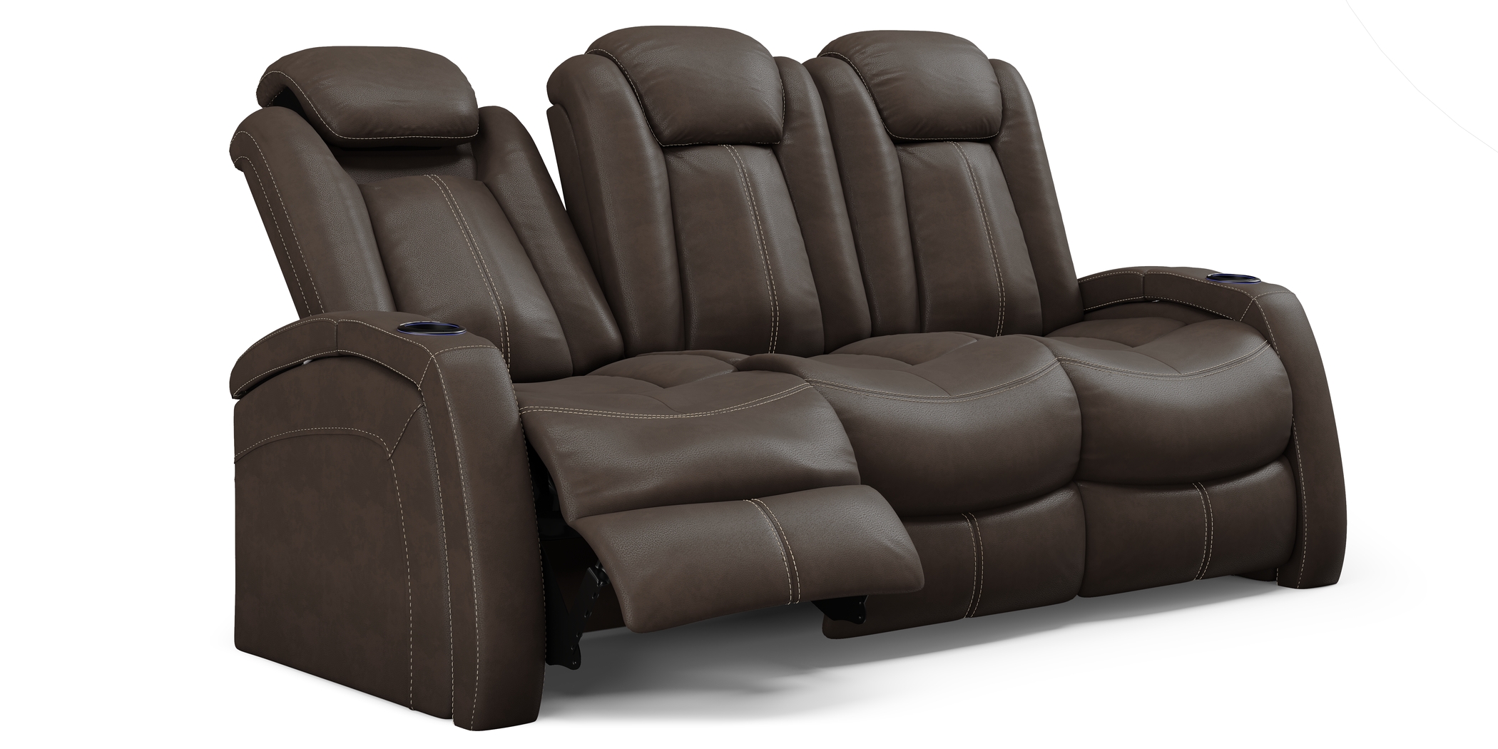 Crestline Brown Dual Power Reclining Sofa - Thumbnail - Image 4