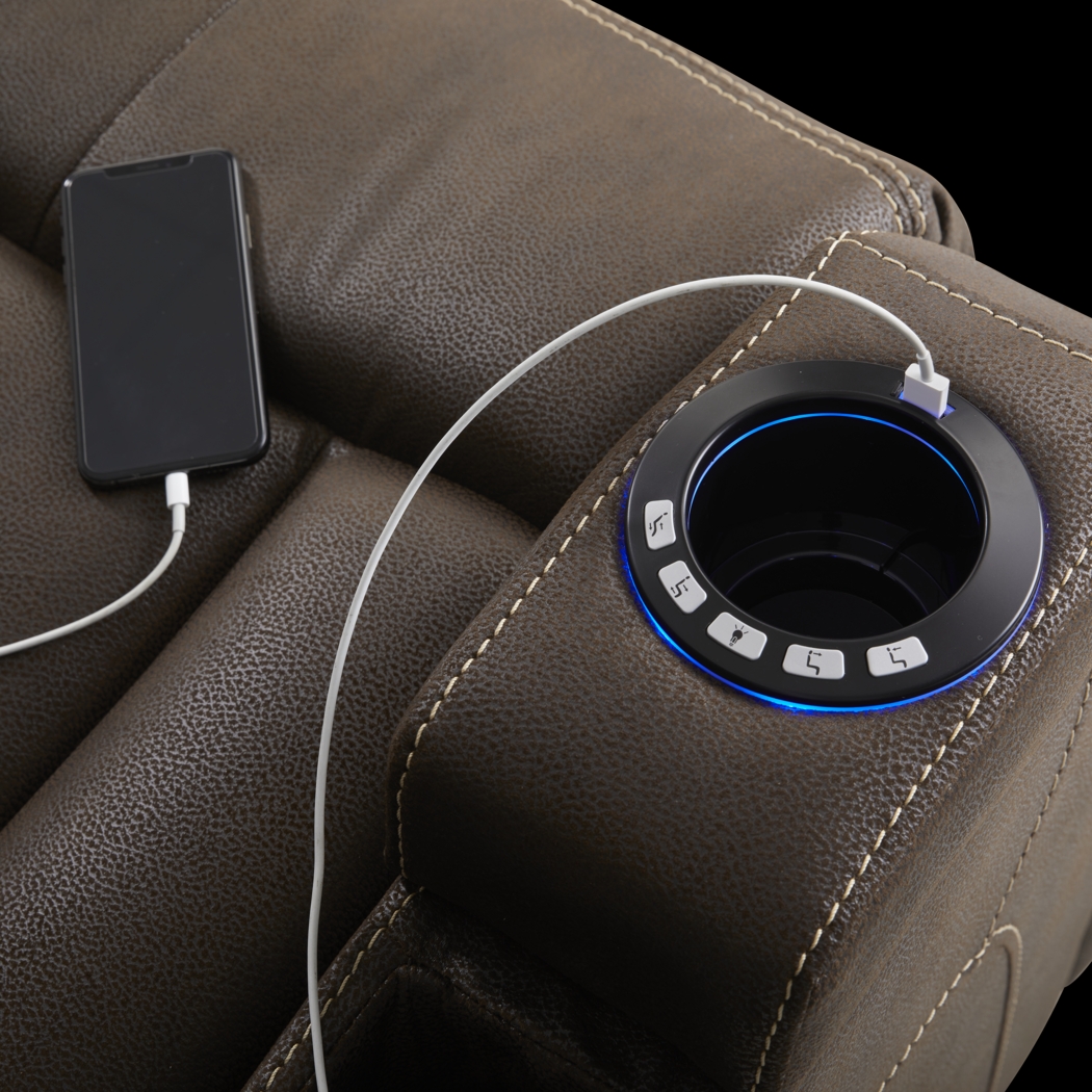 Crestline Brown 2 Pc Living Room with Dual Power Reclining Sofa - Thumbnail - Image 7