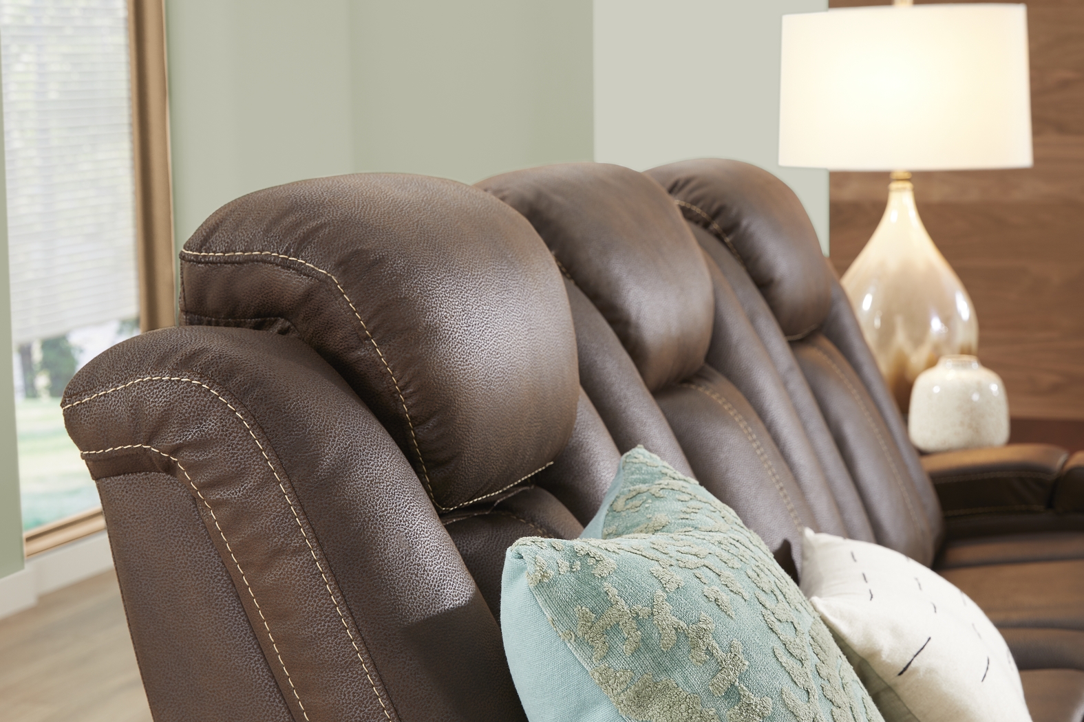 Crestline Brown 2 Pc Living Room with Dual Power Reclining Sofa - Thumbnail - Image 9