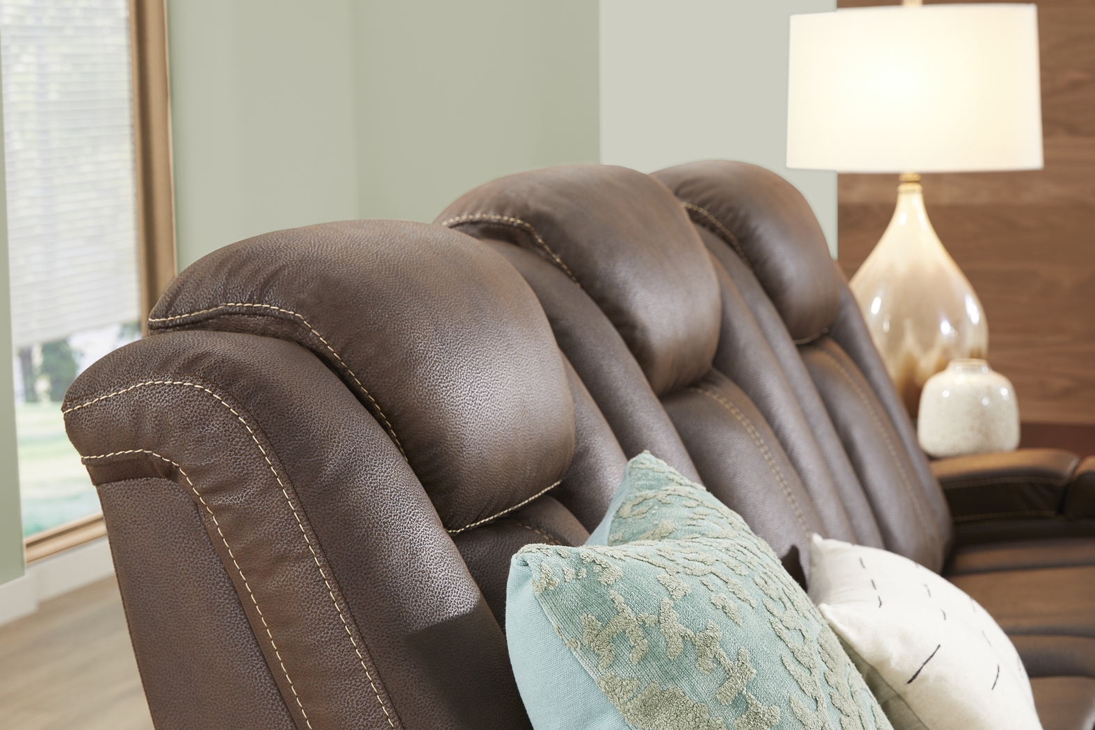 Crestline Brown 2 Pc Living Room with Dual Power Reclining Sofa - Thumbnail - Image 10