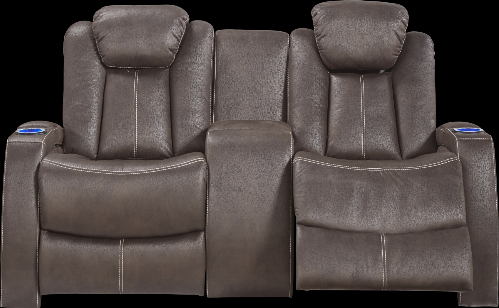 Crestline Chocolate Dual Power Reclining Console Loveseat - Thumbnail - Image 2