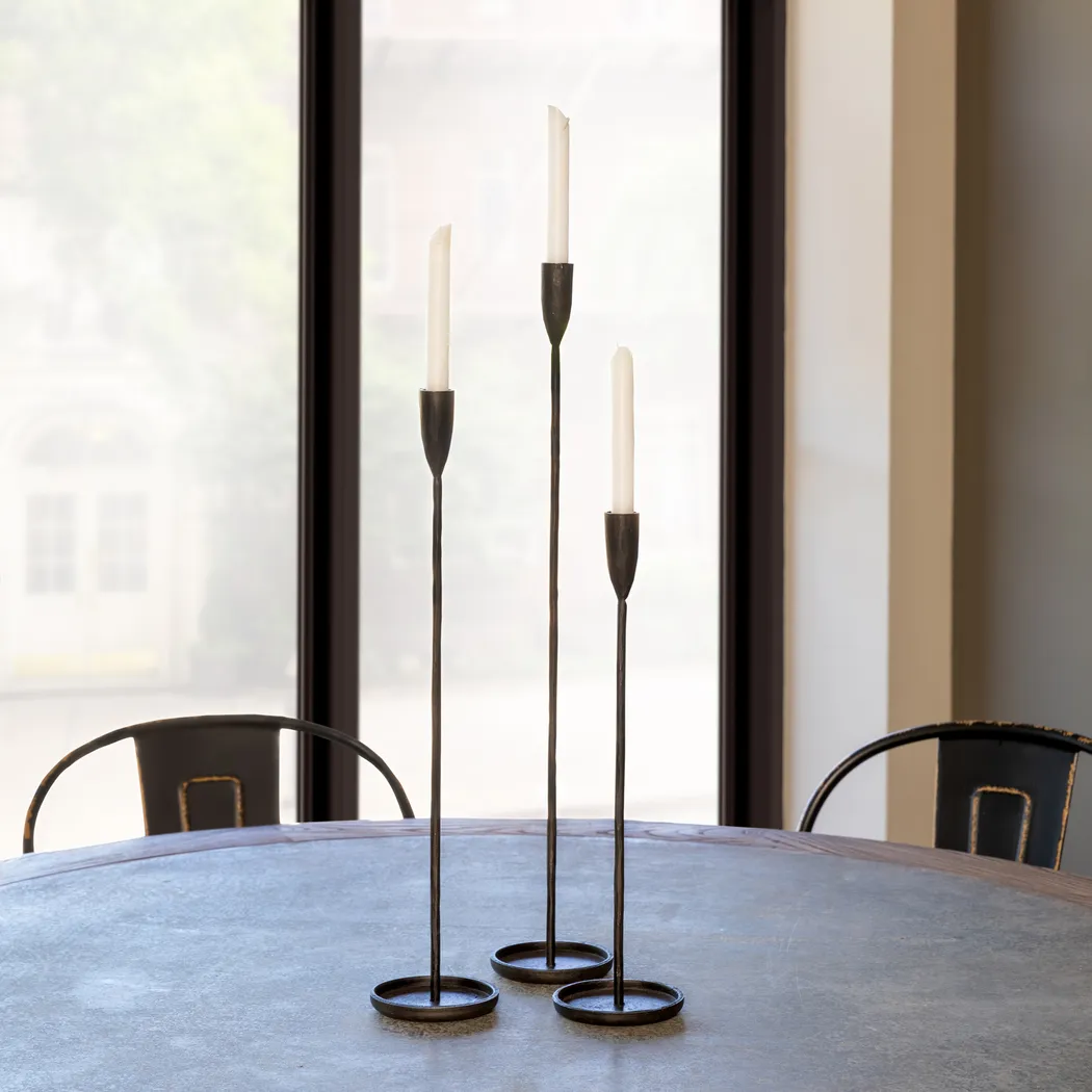 Crestloch II Black Candle Holder, Set of 3 - Thumbnail - Image 2