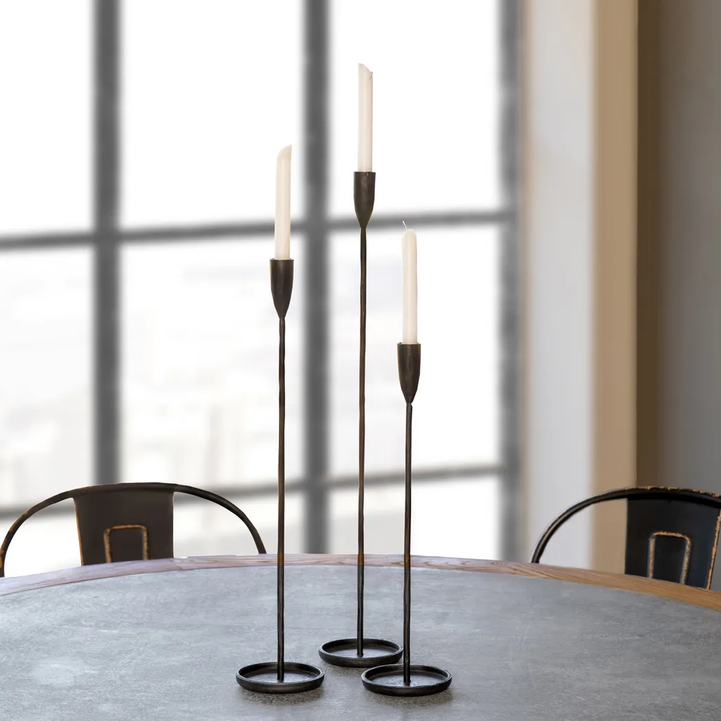 Crestloch II Black Candle Holder, Set of 3 - Thumbnail - Image 3