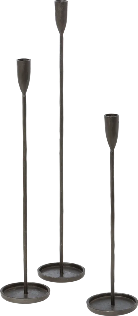 Crestloch II Black Candle Holder, Set of 3 - Thumbnail - Image 1
