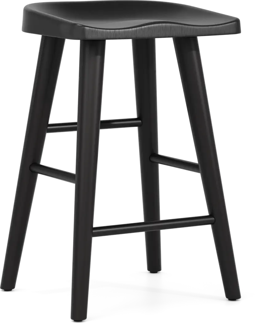 Creston Point Black 5 Pc Counter Height Dining Room with Tractor Stools - Thumbnail - Image 4