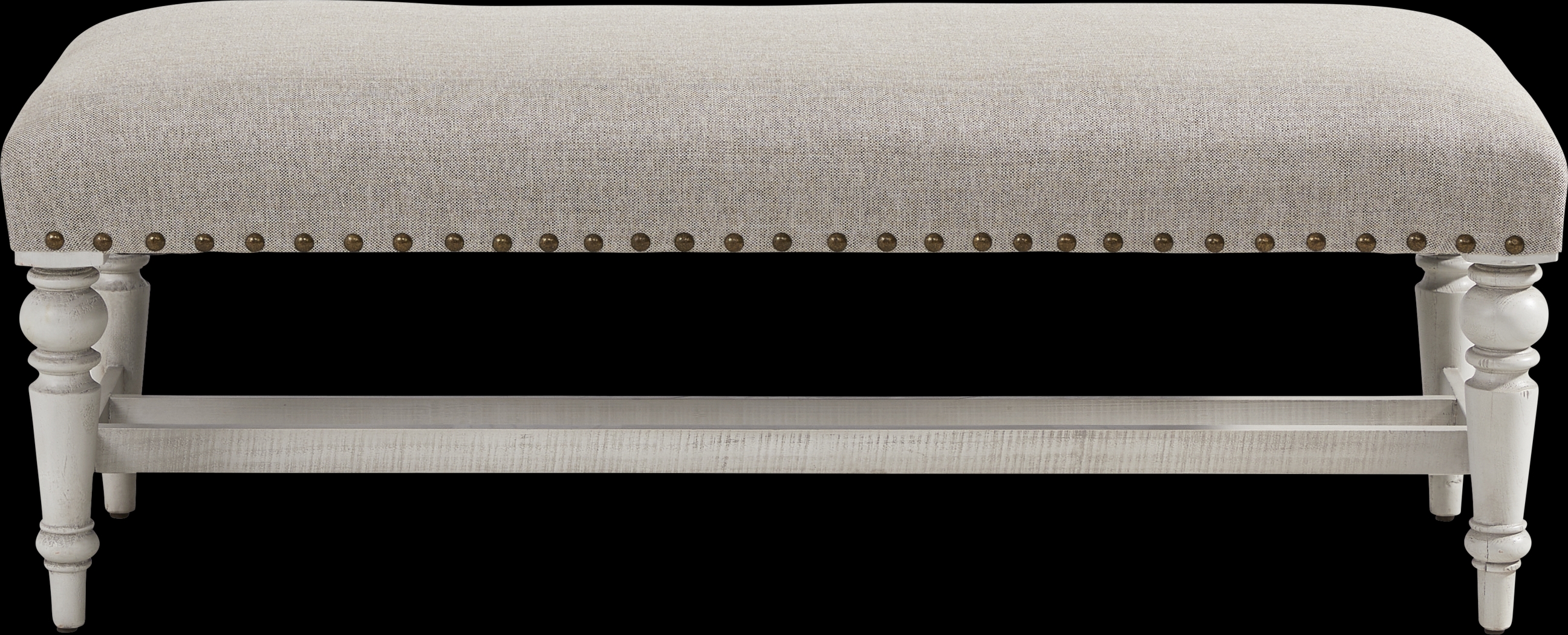 Crestwell Manor Dark Gray Upholstered Bench - Thumbnail - Image 1