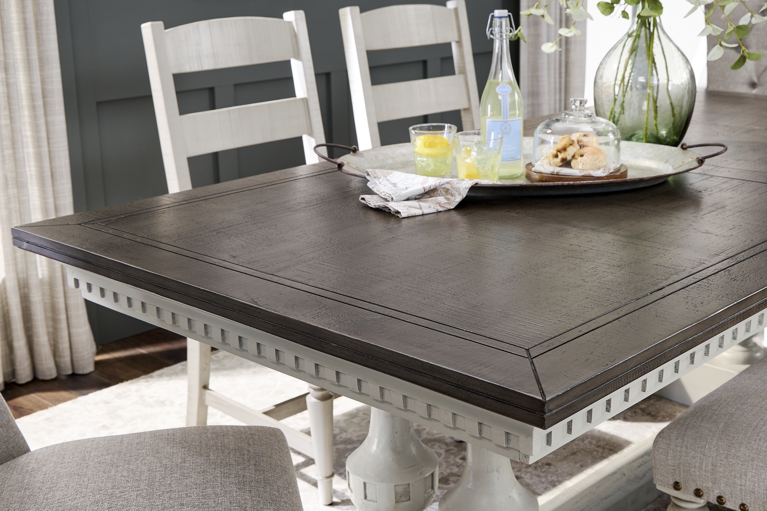 Crestwell Manor White 6 Pc 101 in. Dining Room - Thumbnail - Image 3