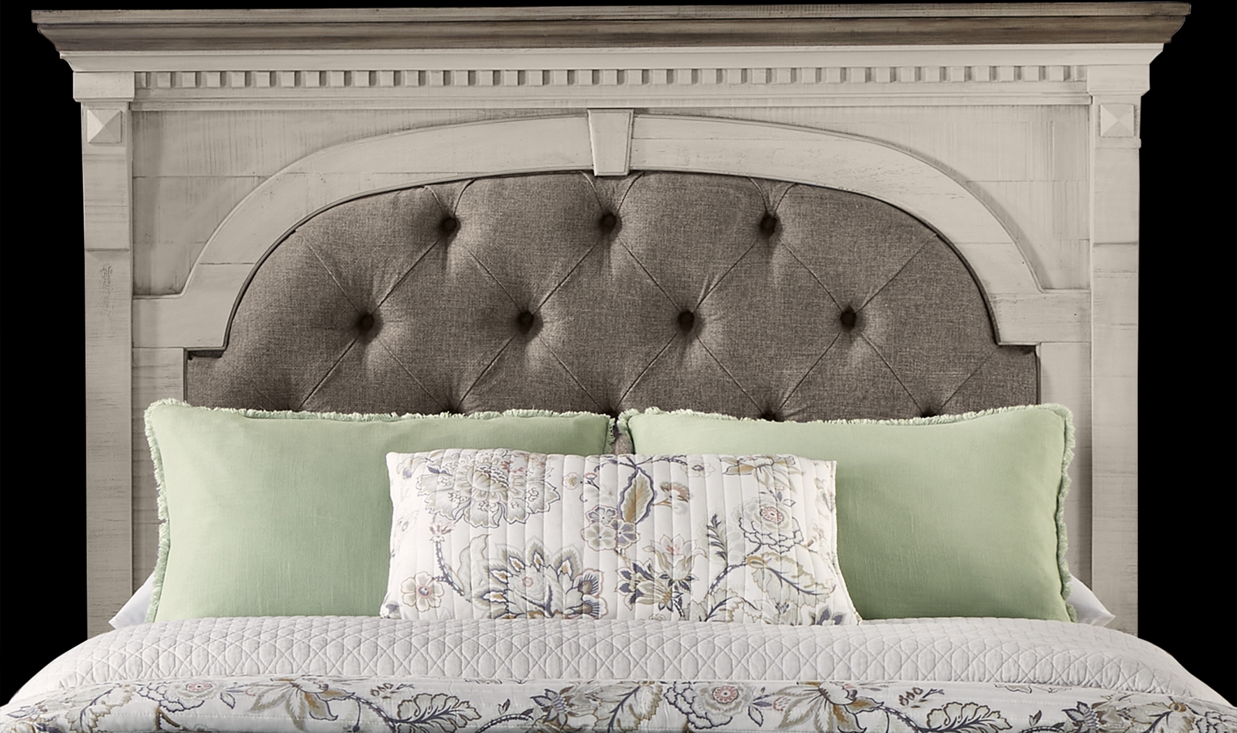 Crestwell Manor White 7 Pc King Upholstered Bedroom - Thumbnail - Image 3