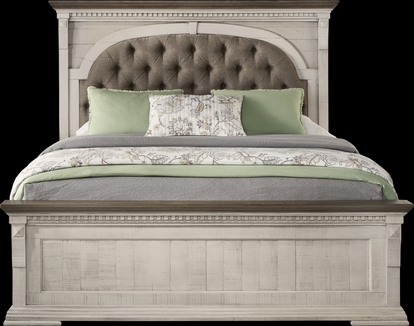 Crestwell Manor White 7 Pc King Upholstered Bedroom - Thumbnail - Image 2