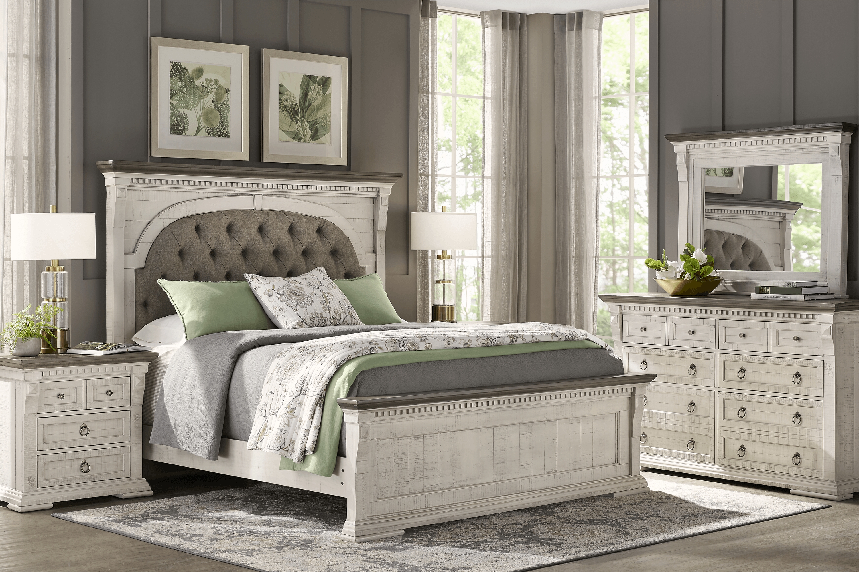 Crestwell Manor White 8 Pc King Bedroom - Thumbnail - Image 1