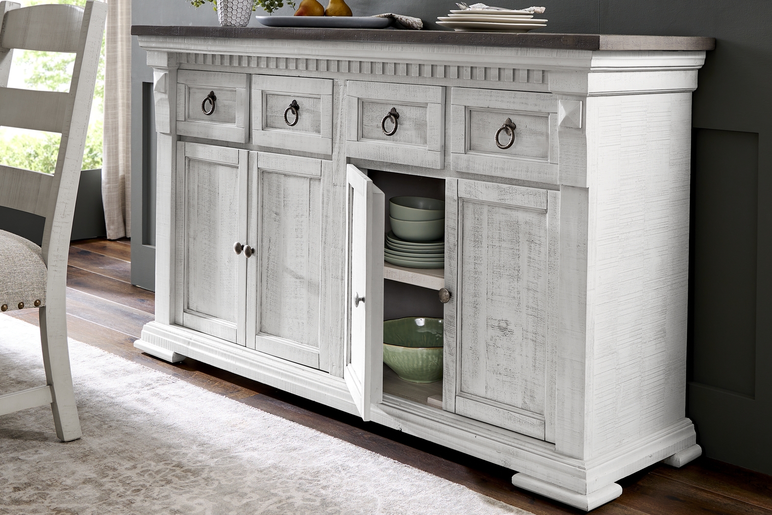 Crestwell Manor White Buffet - Thumbnail - Image 3