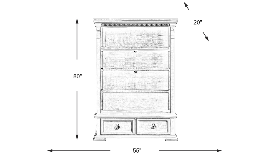 Dimension Image. Please refer to the Dimension Tab on this page for dimension details.