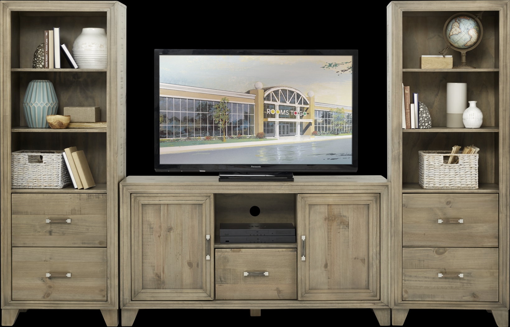 Crestwood Creek Gray 3 Pc Wall Unit with 60 in. Console - Thumbnail - Image 1