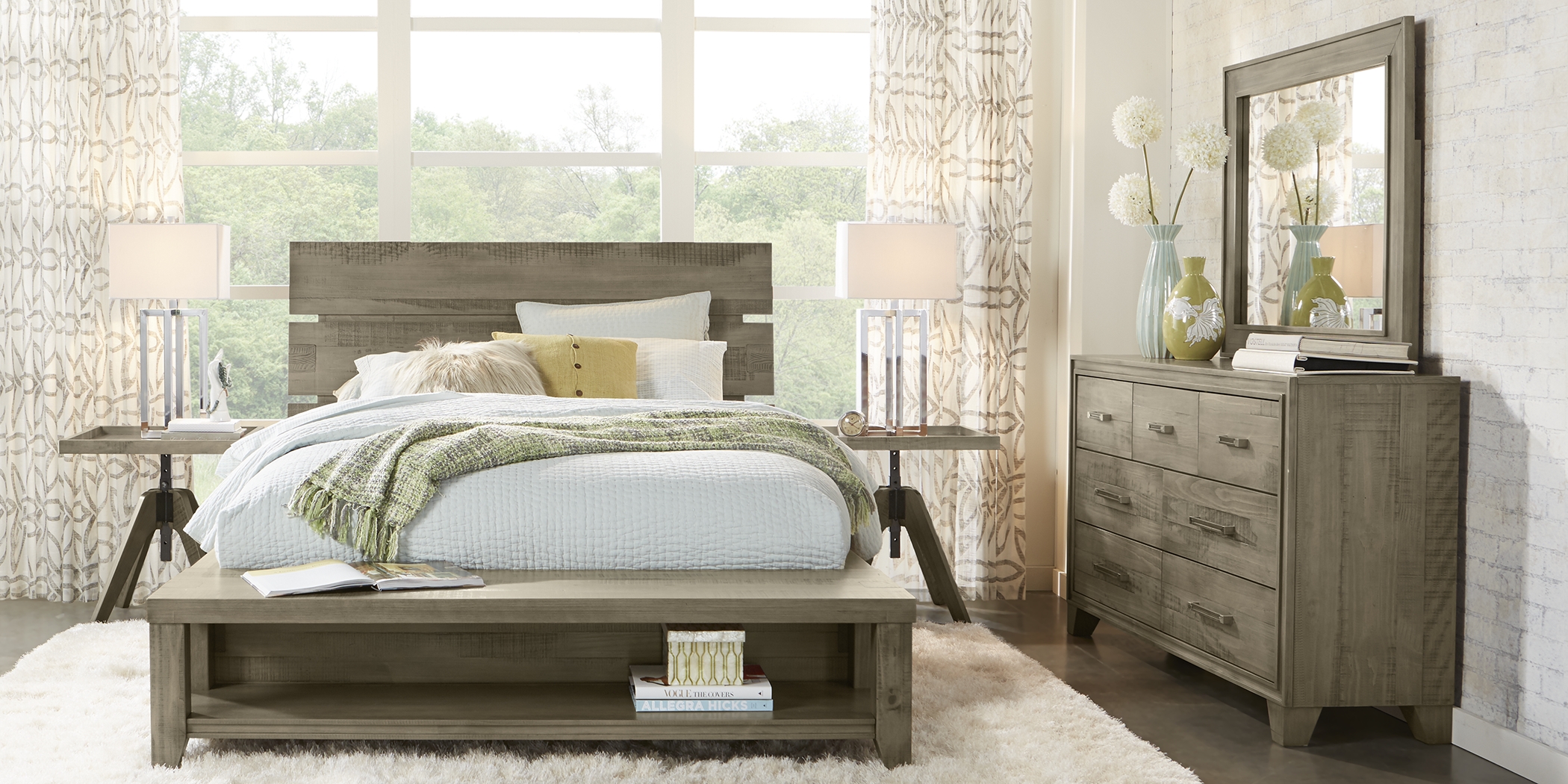 Crestwood Creek Gray 7 Pc King Panel Bedroom - Thumbnail - Image 2
