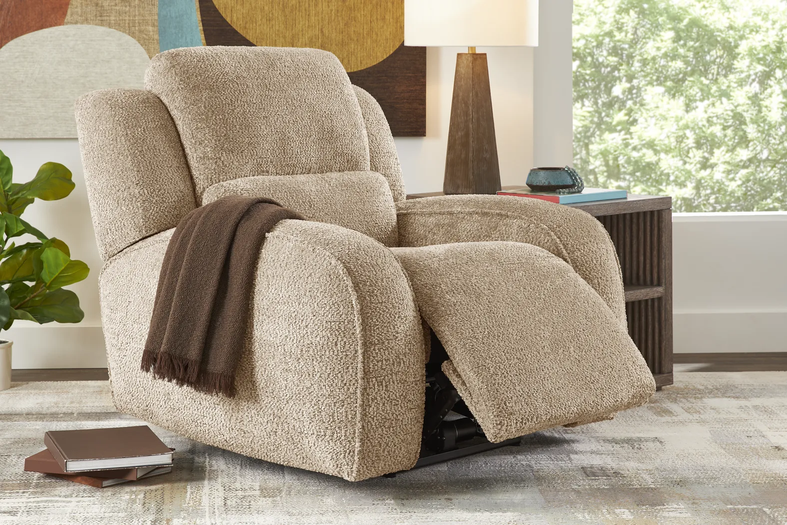 Crestwood Tan Dual Power Recliner - Thumbnail - Image 4
