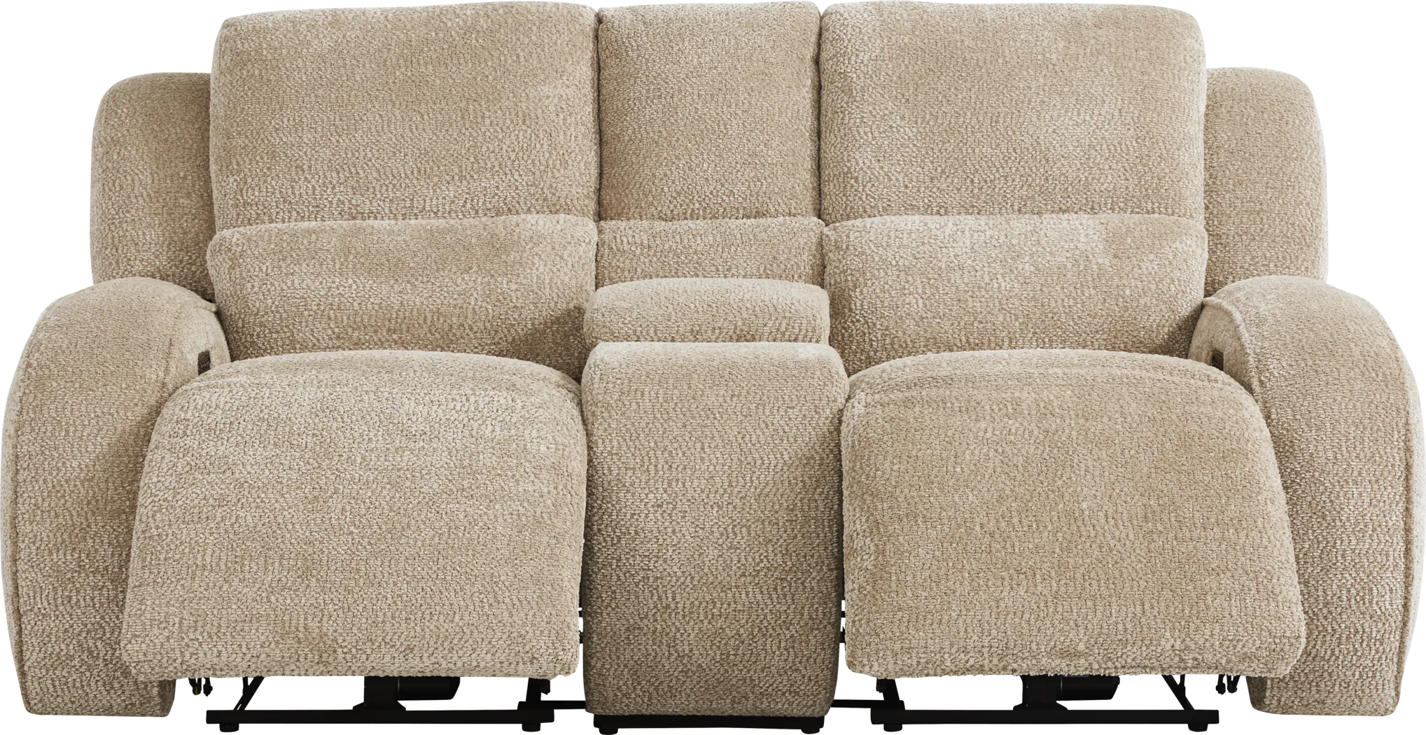 Crestwood Tan Dual Power Reclining Loveseat - Thumbnail - Image 1