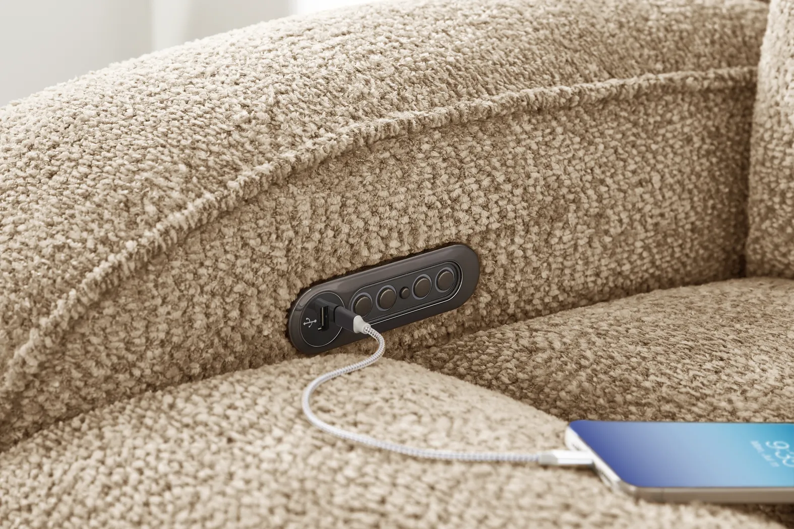 Crestwood Tan 5 Pc Reclining Living Room with Dual Power Reclining Sofa - Thumbnail - Image 5