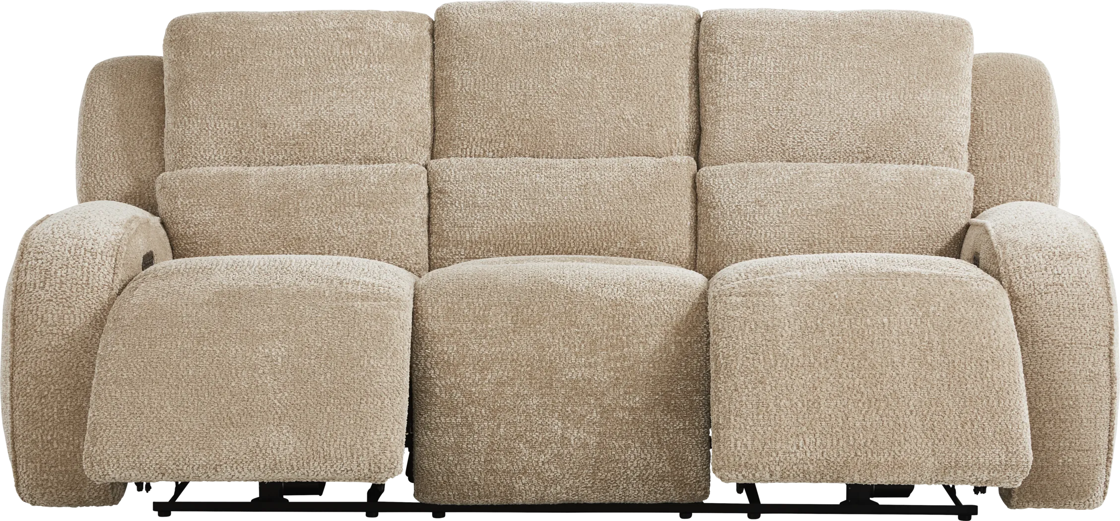 Crestwood Tan Dual Power Reclining Sofa - Thumbnail - Image 1