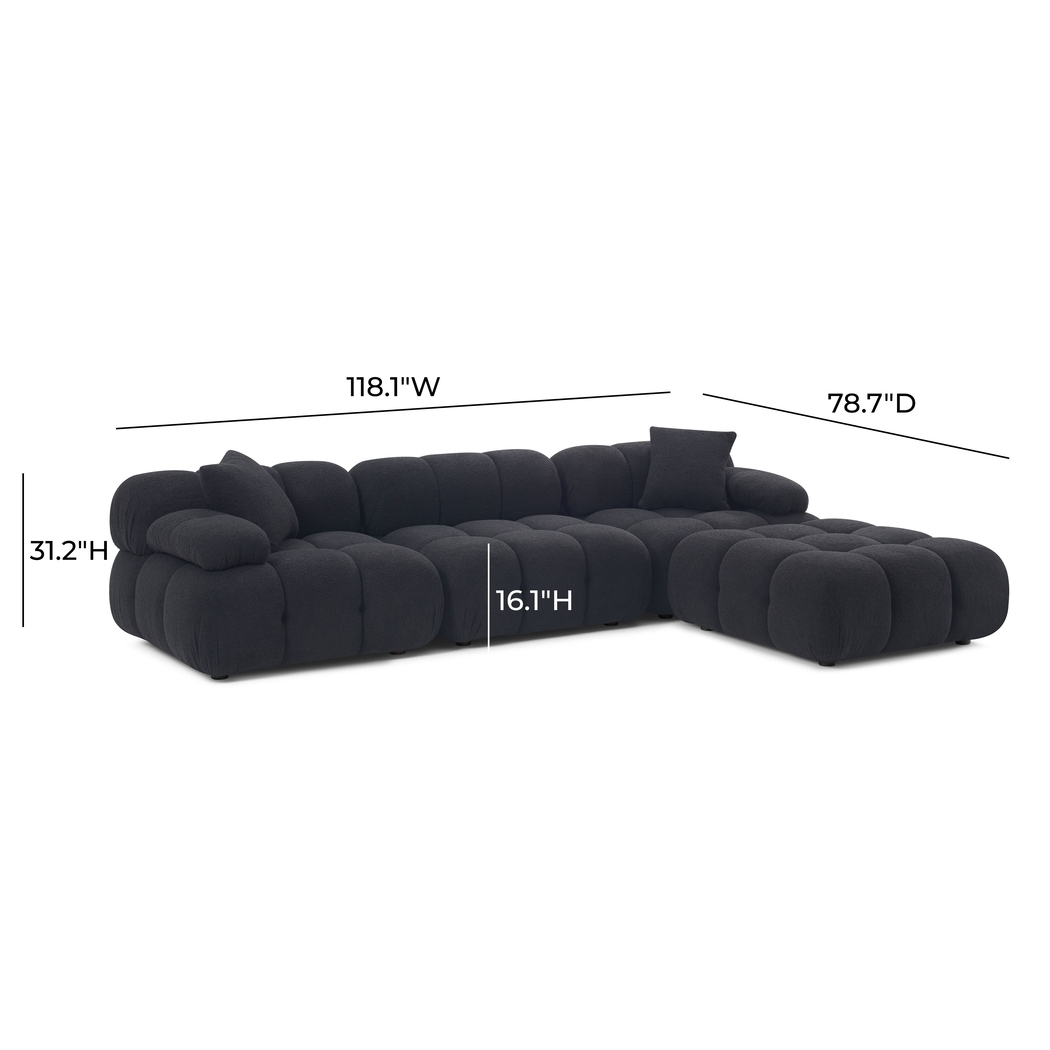 Crianza Black 4 Pc Sectional - Thumbnail - Image 3