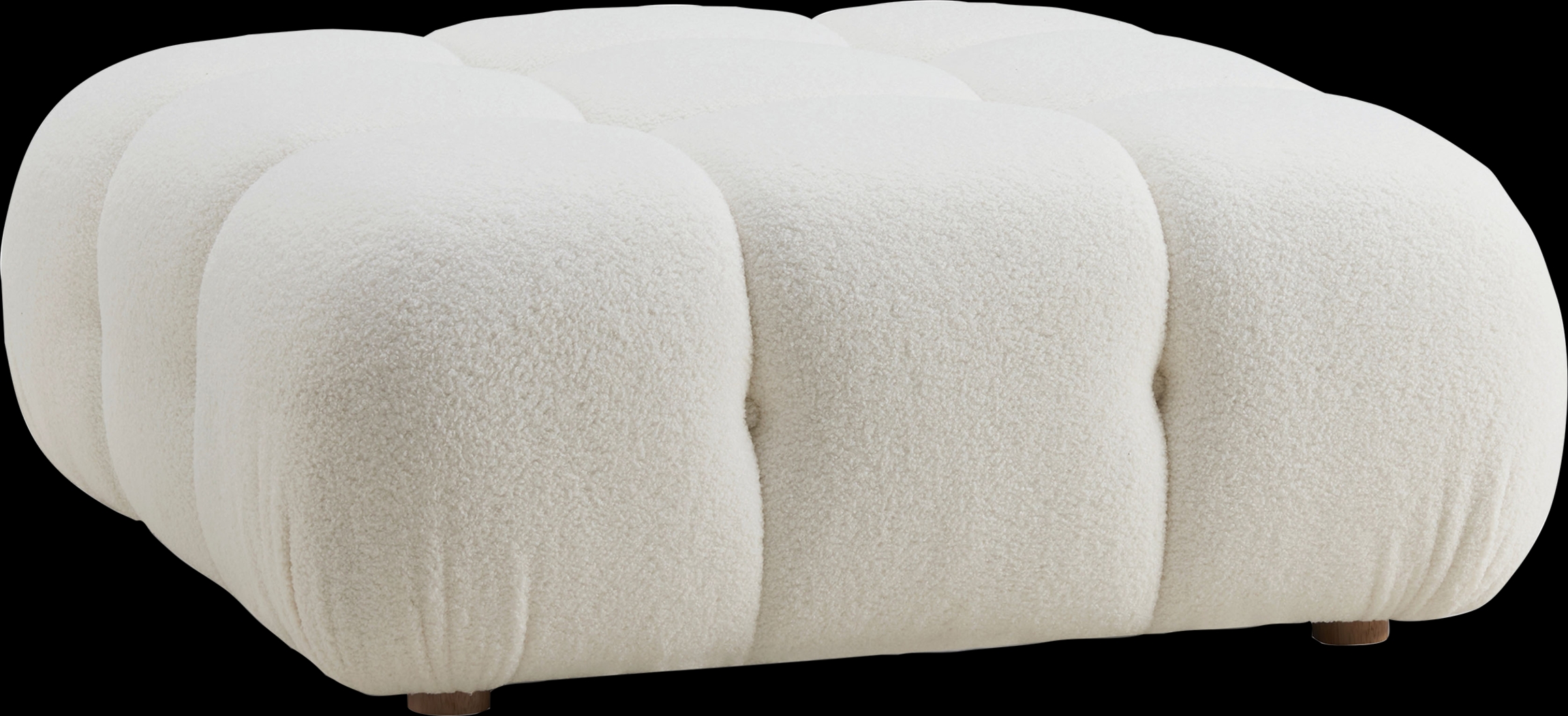 Crianza Cream Ottoman - Thumbnail - Image 1