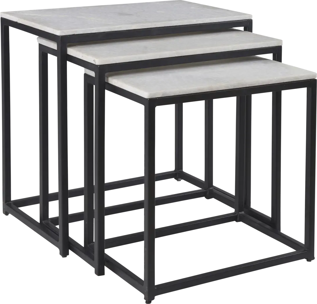 Crispin White Nesting Tables, Set of 3 - Thumbnail - Image 1