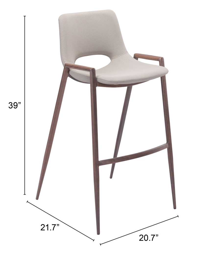 Cristway Beige Barstool, Set of 2 - Thumbnail - Image 6