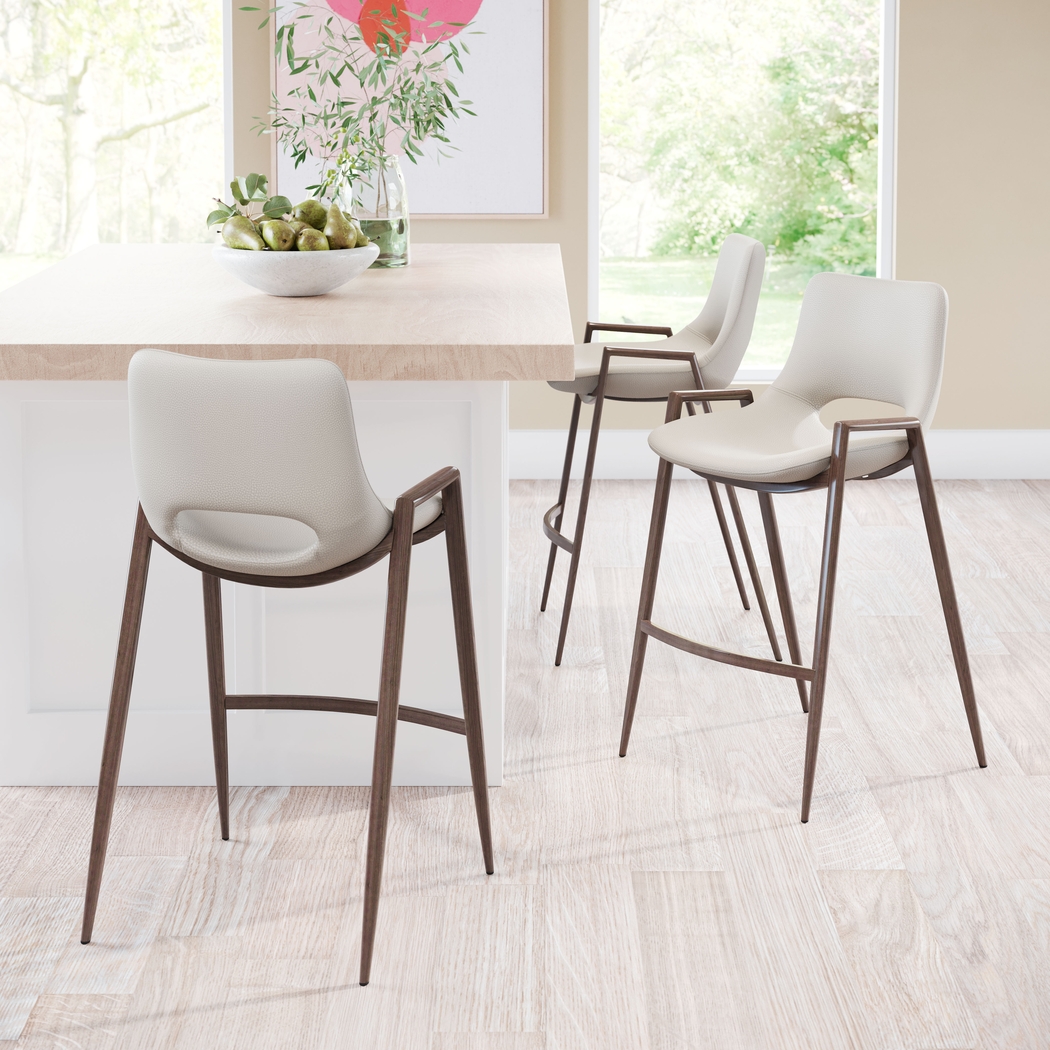 Cristway Beige Counter Stool, Set of 2 - Thumbnail - Image 5