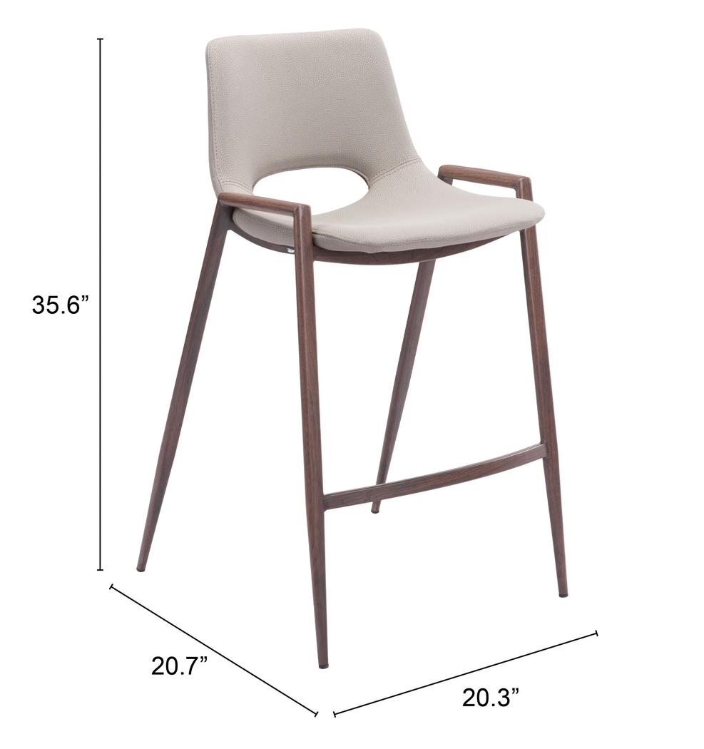 Cristway Beige Counter Stool, Set of 2 - Thumbnail - Image 6